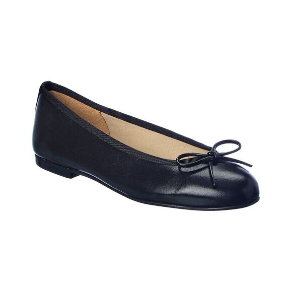 French Sole Shoes - French Sole Emerald Leather Flat, Black